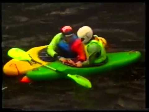 Shaun Baker and friends 1980's classic Welsh waterfall kayaking