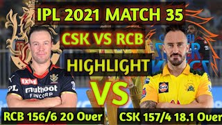 IPL 2021  MATCH 35 CSK vs RCB  HIGHLIGHT RCB VS CSK MATCH 35 2021 #shorts #ipl2021 #msdhoni #virat