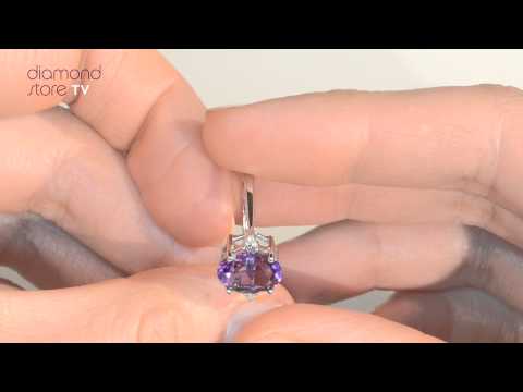 E5747 - 2.15ct Amethyst & Diamond Ring In 9K White Gold