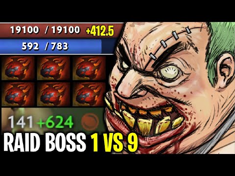 RAID BOSS 1 VS 5 CAN'T KILL..!! 19.000K HP Pudge 6x Heart of Tarrasque by Goodwin 7.27 | Dota 2