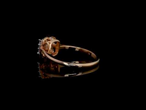 Designer Cushion Halo Diamond Ring in 18K Gold - Two-Tone Baguette Cluster