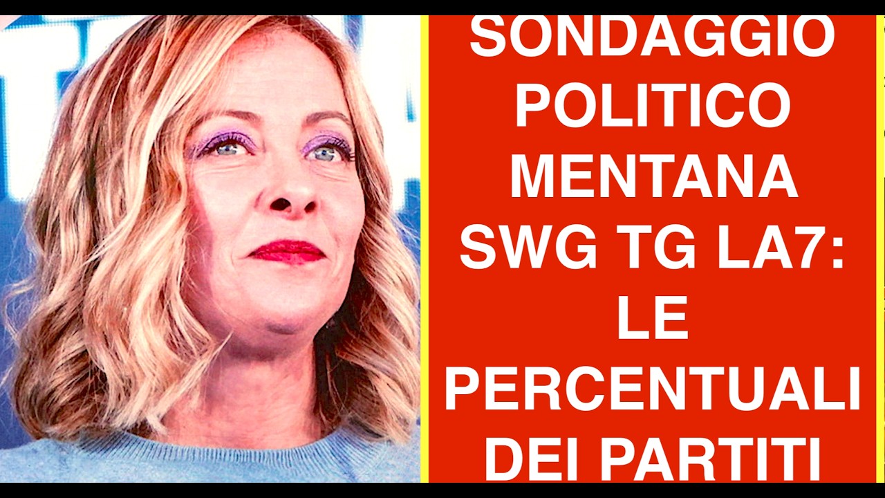 SONDAGGIO POLITICO MENTANA SWG TG LA7: LE PERCENTUALI DEI PARTITI AL 21 LUGLIO 2026