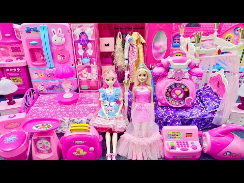 13 Minutes Satisfying With Unboxing Barbie Bedroom Wardrobe Dress Up Play Set Review | ASMR