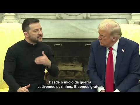 Donald Trump e Zelenski discutem no salão Oval. Putin Agradece