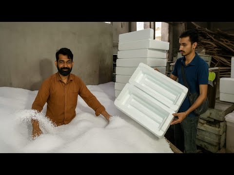 Amazing Styrofoam Manufacturing Process | Expanded Polystyrene Production in Factory
