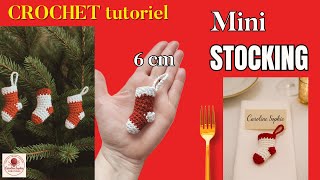 🎄 Mini chaussette de Noël au crochet 6 cm – Tutoriel | Crochet Christmas mini stocking