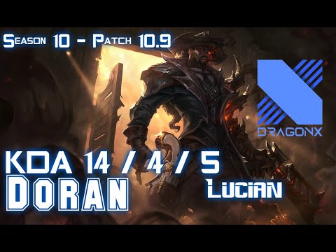 DRX Doran LUCIAN vs JAYCE Top - Patch 10.9 KR Ranked