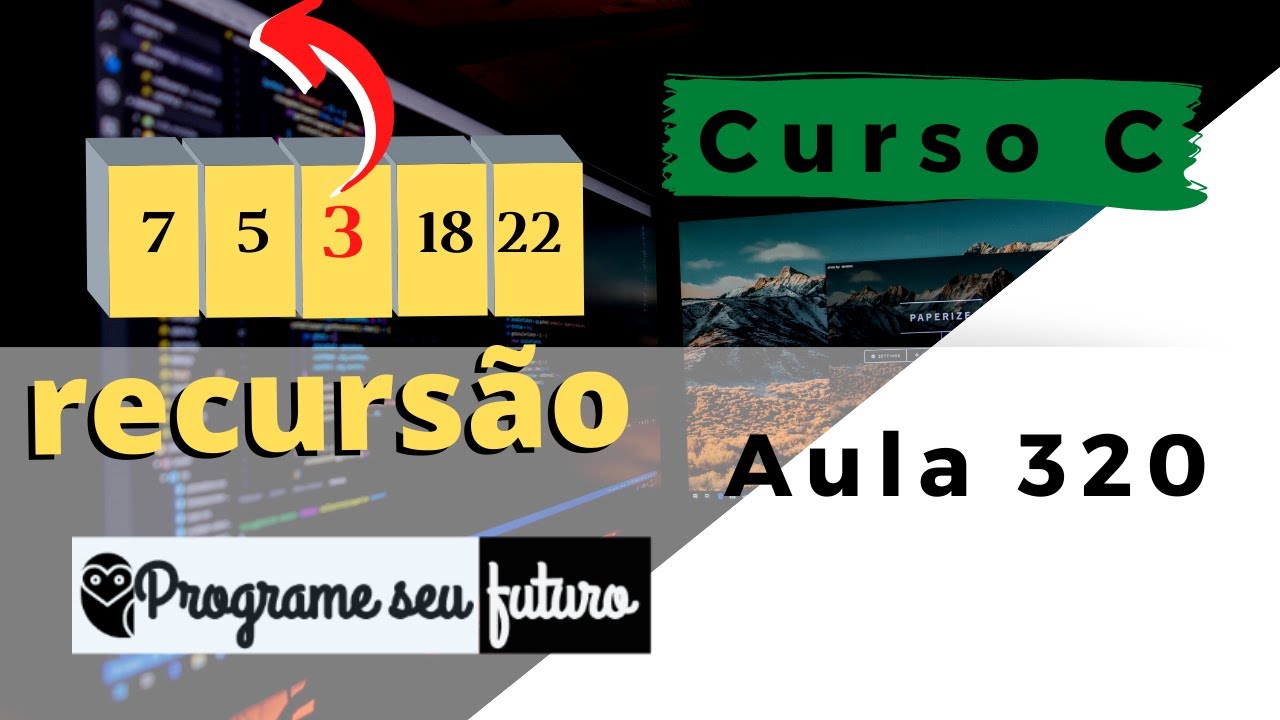Curso de Programação C | Como descobrir o menor elemento de um vetor com recursão? | Aula 320