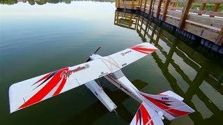 preview picture of video 'My E-flite Apprentice S 15e maiden flight as a floatplane - Benton Lake, Cologne, MN - Aug 4th, 2013'