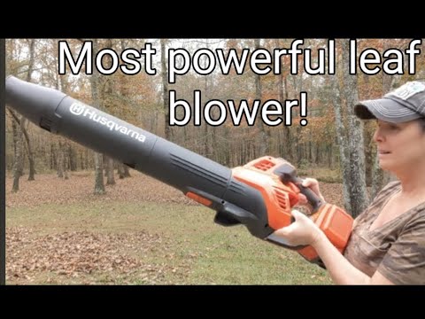 MOST POWERFUL LEAF BLOWER!! Husqvarna 350iB Battery Leaf Blower Review - IT'S A LEAF BLASTER!