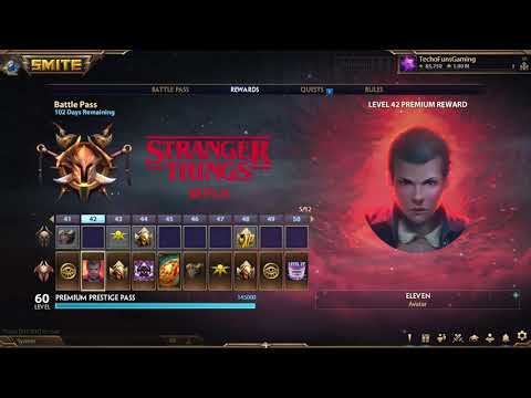 Smite 8.7 Netflix Stranger Things New Battlepass 14 All Levels Free and Paid Path