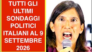 TUTTI GLI ULTIMI SONDAGGI POLITICI ITALIANI AL 9 SETTEMBRE 2026