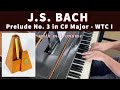 J.S. BACH: Prelude in C-sharp Major, BWV 848 (WTC I) -- played at 48 bpm with metronome