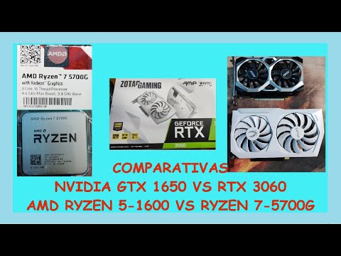Comparativa de rendimiento: Ryzen 5 1600 vs Ryzen 7 5700G y GTX 1650 vs RTX 3060