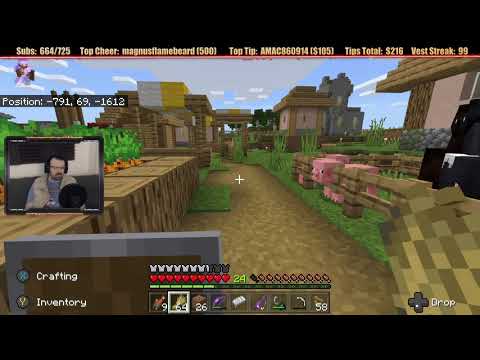 Minecraft "Chill Stream" May 25, 2020 pt3 - Tree Farms and Unwelcome Surprises