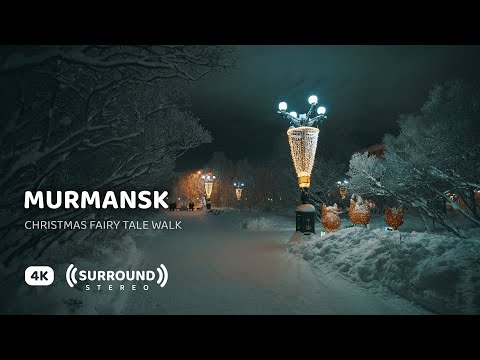 Murmansk 2022 — Life in Russian Arctic. Polar Night | 4K Walking Tour