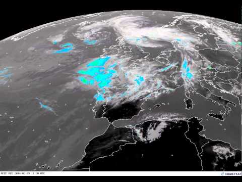 Europe percipation/clouds timelapse 09-08-2014