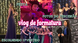vlog de formatura terceirão // escolhendo vestido, fotos e a festa! 🎉🎓