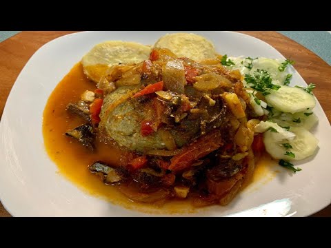 Bajan Cou Cou Made in The Microwave With A Red Herring Gravy