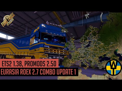 ETS2 1.38 - Promods 2.50 Eurasia Map Combo Update 1 for ROEX 2.7, (incl Rusmap, Macedonia, Volga...)