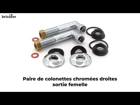Paire de colonettes chromées droites - sortie femelle ANQUIER