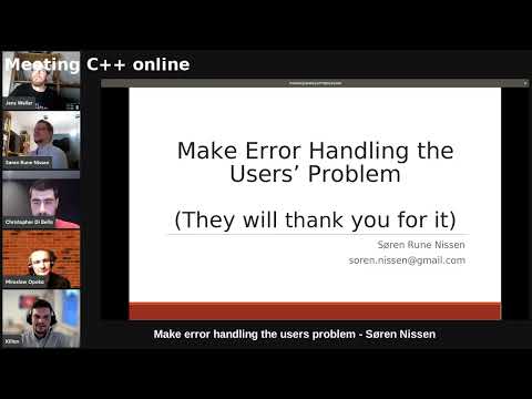 Make error handling the users problem - Søren Nissen - Meeting C++ online lightning talks