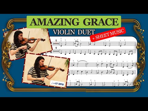 "Amazing Grace" Violin Duet | with sheet music