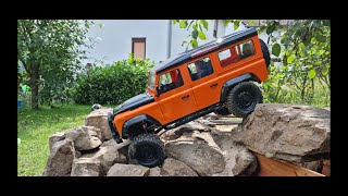 RC Land Rover Defender Unboxing & Testfahrt DOUBLE E E101-003 1/8 2.4G 4WD CAR D110 Rock CRAWLER