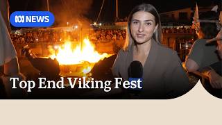 Darwin hosts annual Viking funeral festival with burning longboat ceremony