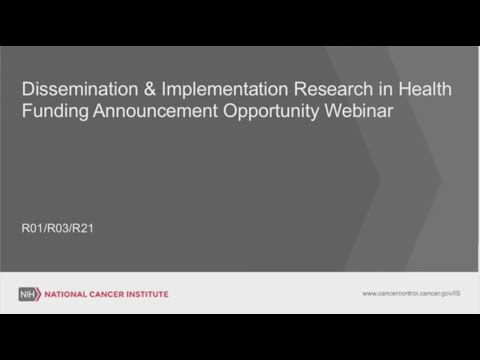 Dissemination & Implementation Research in Health PAR – May 2016 Reissuance