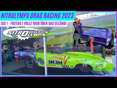 LIVE | NitrOlympX Drag Racing Hockenheimring 2023 | V8 Sound, Burnouts & Tour durchs Fahrerlager P1