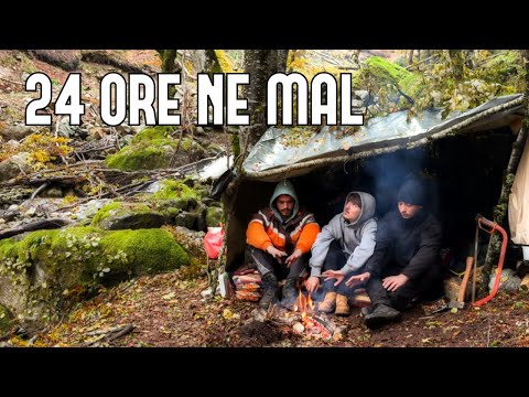 NATA MË E TMERRSHME QE E KEMI KALUAR NË MAL ME SHI⛈️ - 24 ORË SURVIVAL SHELTER (SHQIP 4K)