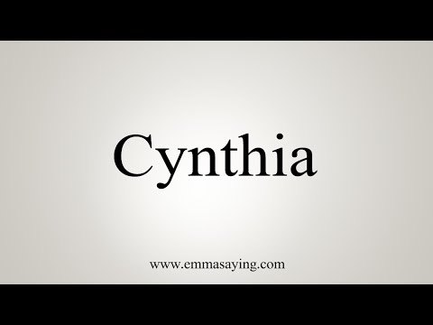 How To Say Cynthia