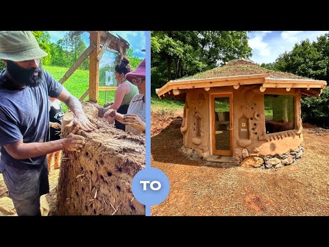 How To Sculpt Cob Walls | COB HOUSE Part 5