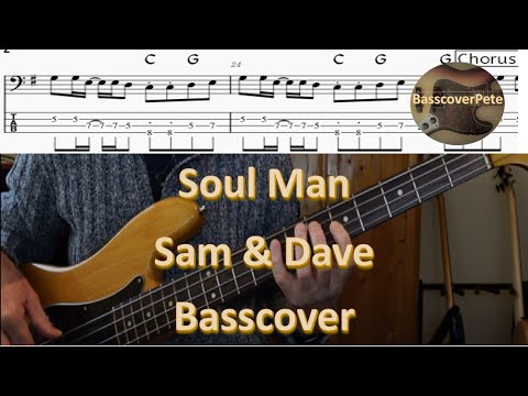 Thumbnail for Sam & Dave Soul Man Bass Cover Tabs Score Notation Chords Transcription. Bass: Donald 'Duck' Dunn by NWA, Isaac Hayes, Y&T