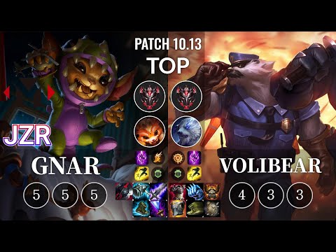 YM Jzr Gnar vs Volibear Top - KR Patch 10.13
