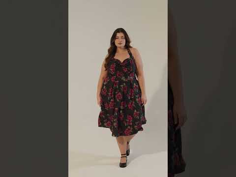 VESTIDO MIDI MARILYN BLACK ROSE - Coleção Brumas de Vênus | Verão 25/26