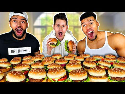 Video Thumbnail: WER ISST SCHNELLER??! HAMBURGER CHALLENGE MIT Evanijo