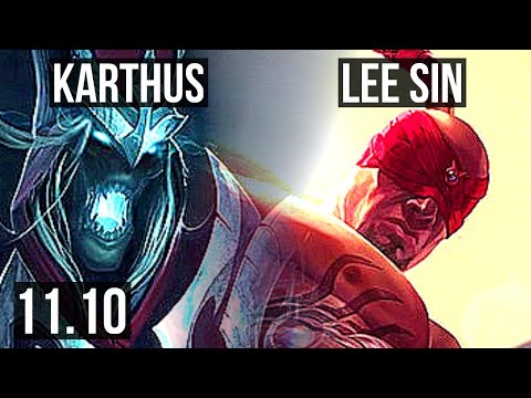 KARTHUS vs LEE SIN (JUNGLE) | 3.3M mastery, 2100+ games, 16/2/10, Legendary | KR Master | v11.10