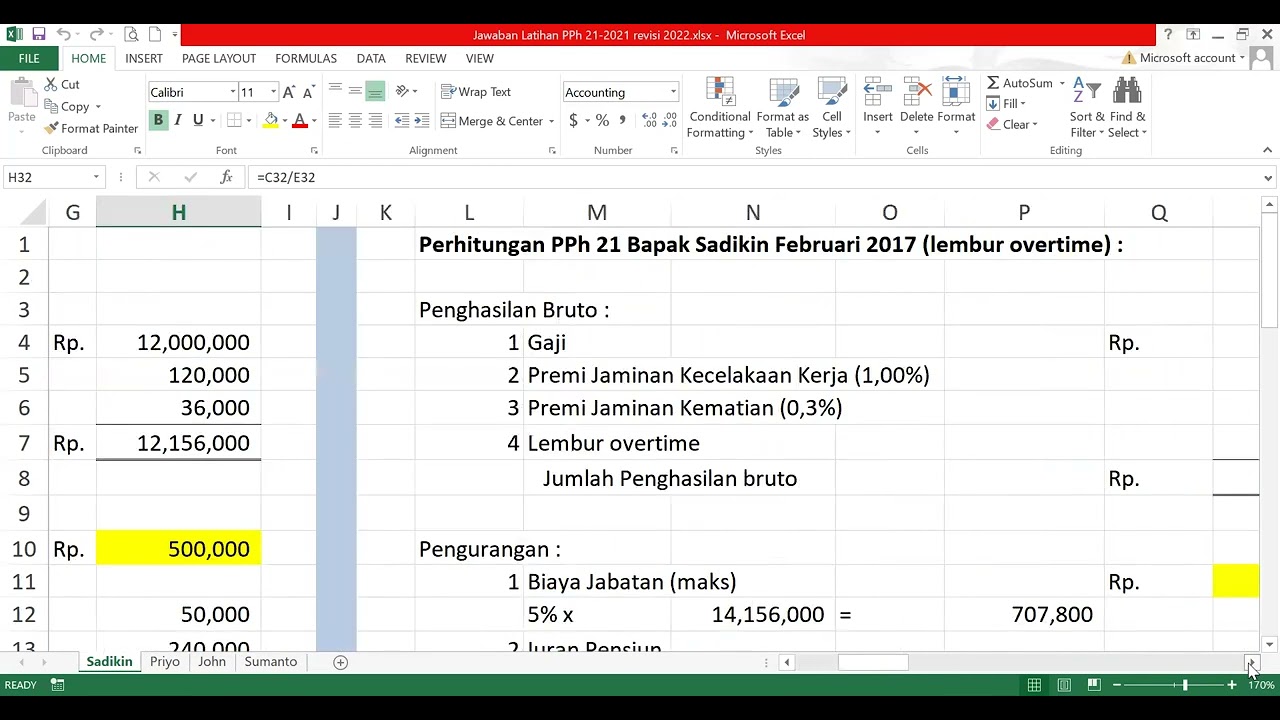BREVET AB PPh PotPut 8 - Latihan Soal PPh 21, PPh 22, PPh 23, PPh 4(2), PPh 26 dan PPh 15