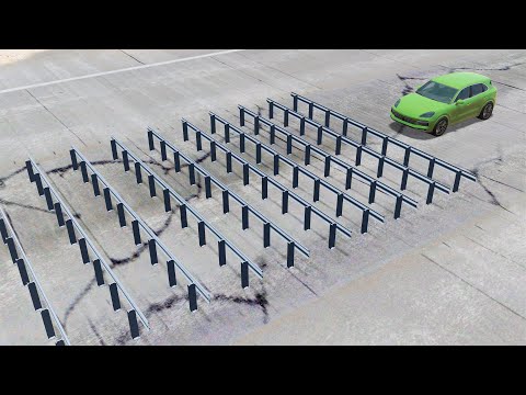 Cars vs Numerous Guardrails - Beamng.Drive