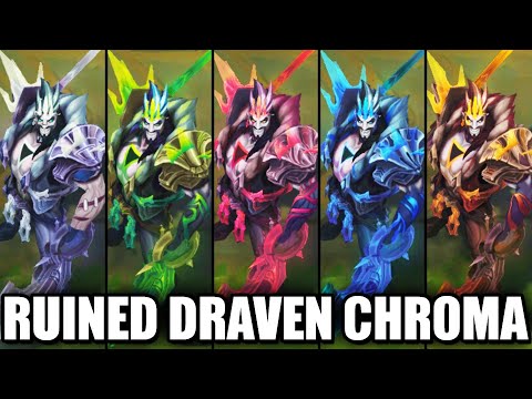 All Ruined Draven Chroma Skins Spotlight (League of Legends)