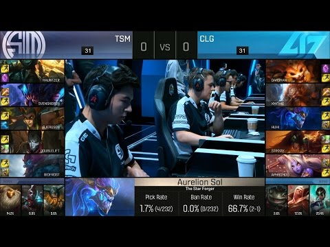 TSM vs CLG Game 1 #1 Highlights - TEAM SOLOMID vs COUNTER LOGIC GAMING NA LCS PLAYOFF SEMIFINAL #2