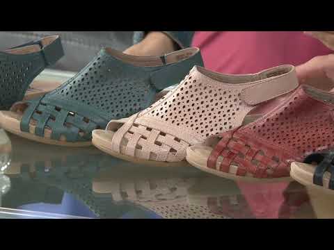 Earth Leather Perforated Wedge Sandals- Pisa Galli on QVC