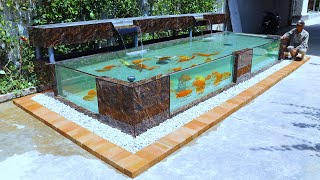 Download lagu How to make a modern 4-sided glass aquarium with standard filter mp3