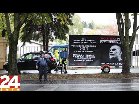 Prosvjed podrške Marku Franciškoviću pred sudom: Policija je privela nekoliko ljudi