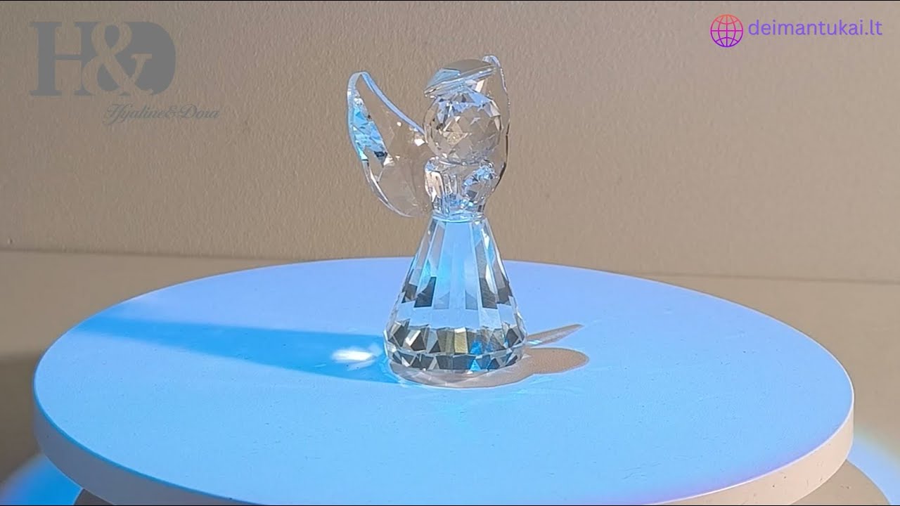 Krištolinis angelas – dekoratyvinis prespapjė - stalo puošmena, krištolas H&D