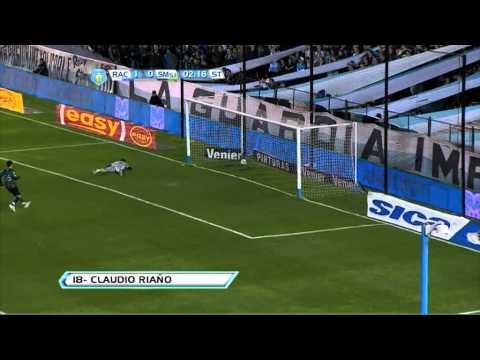 Gol de Riaño. Racing 1 - San Martín 1. Torneo Inicial 2012. Fecha 5. Fútbol Para Todos
