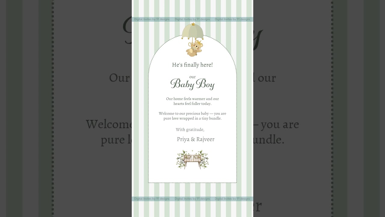 Floral Baby Naming Ceremony Invite