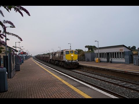 073 on 18:50 Tara mines-Alexandra road laden ore train at Gormonston 18-Aug-16